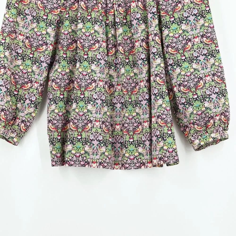 J Crew Womens Liberty Fabric‎ Peasant Top Size 0 Floral Cottagecore Boho Retro